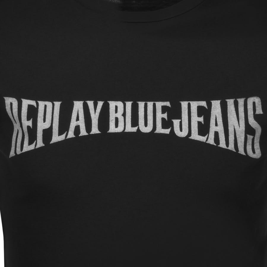Alternative Image for ProductReplay Logo Crew Neck T Shirt Black3